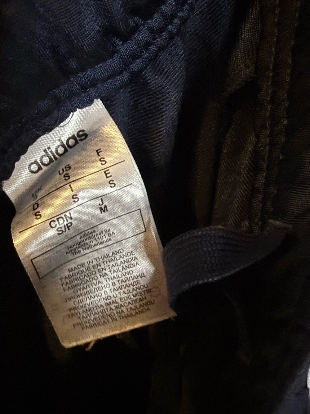 Adidas Navy Track Pants with White Stripes - Picture 3 of 6